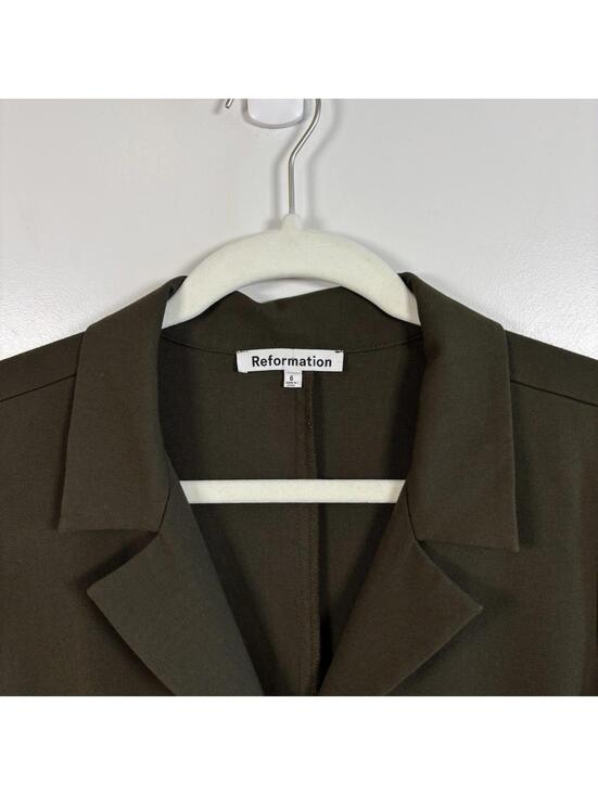 Reformation Terra Jumpsuit Olive Green Women’s Size 6 Office Workwear Wide Leg - Picture 3 of 8